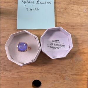 Rose Gold Lavender Quartz Ring Resort Wear